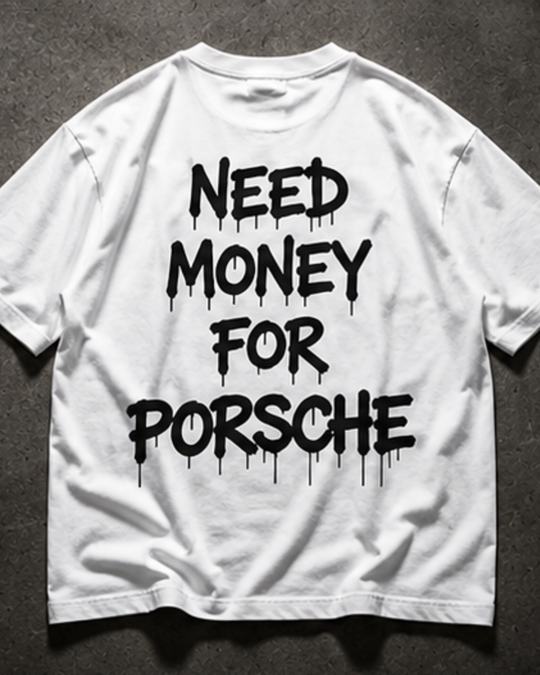 Need Money For Ferrari Oversized Graphic Tee – White