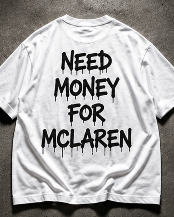 Need Money For McLaren Oversized Graphic Tee – White